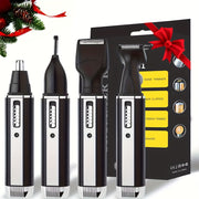 Men's 4-in-1 Grooming Kit Nose Ear Eyebrow Mustache Trimmer USB Rechargeable