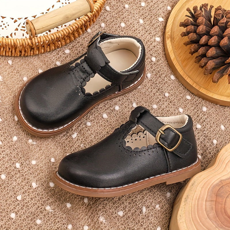 Zapatos de charol tipo Mary-Jane para niñas, suela de goma ligera para todas las estaciones, para edades de 14 años y menos