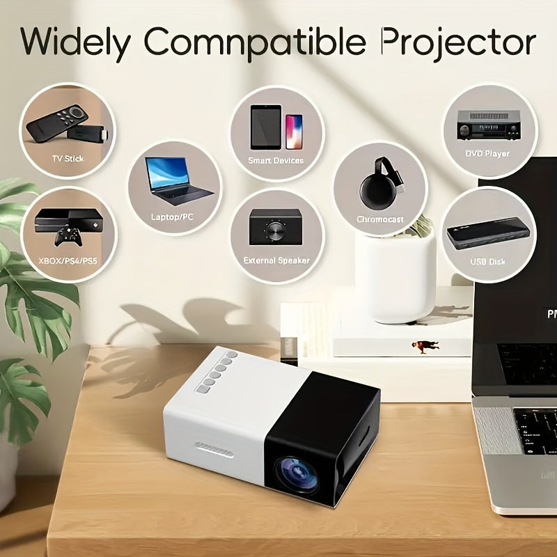 Мини портативный домашний кинотеатр проектор для фильмов и совместного просмотра экрана