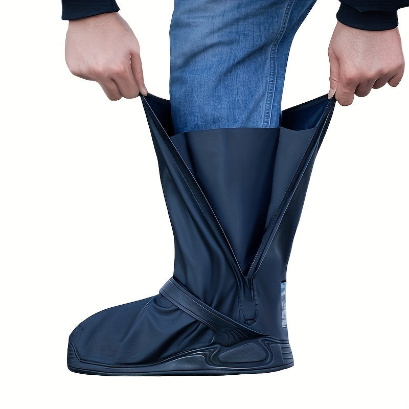 Adult Thickened PVC Rain Boots Waterproof High-Top Slip-Resistant Black