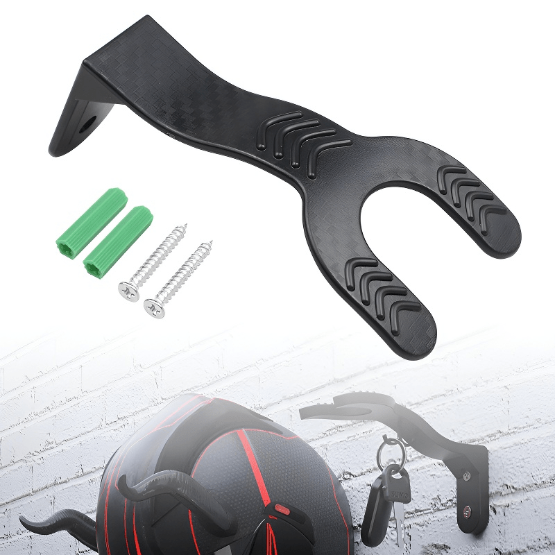 Unisex Adult ABS Wall Mount Helmet Hook Rack with Key Storage