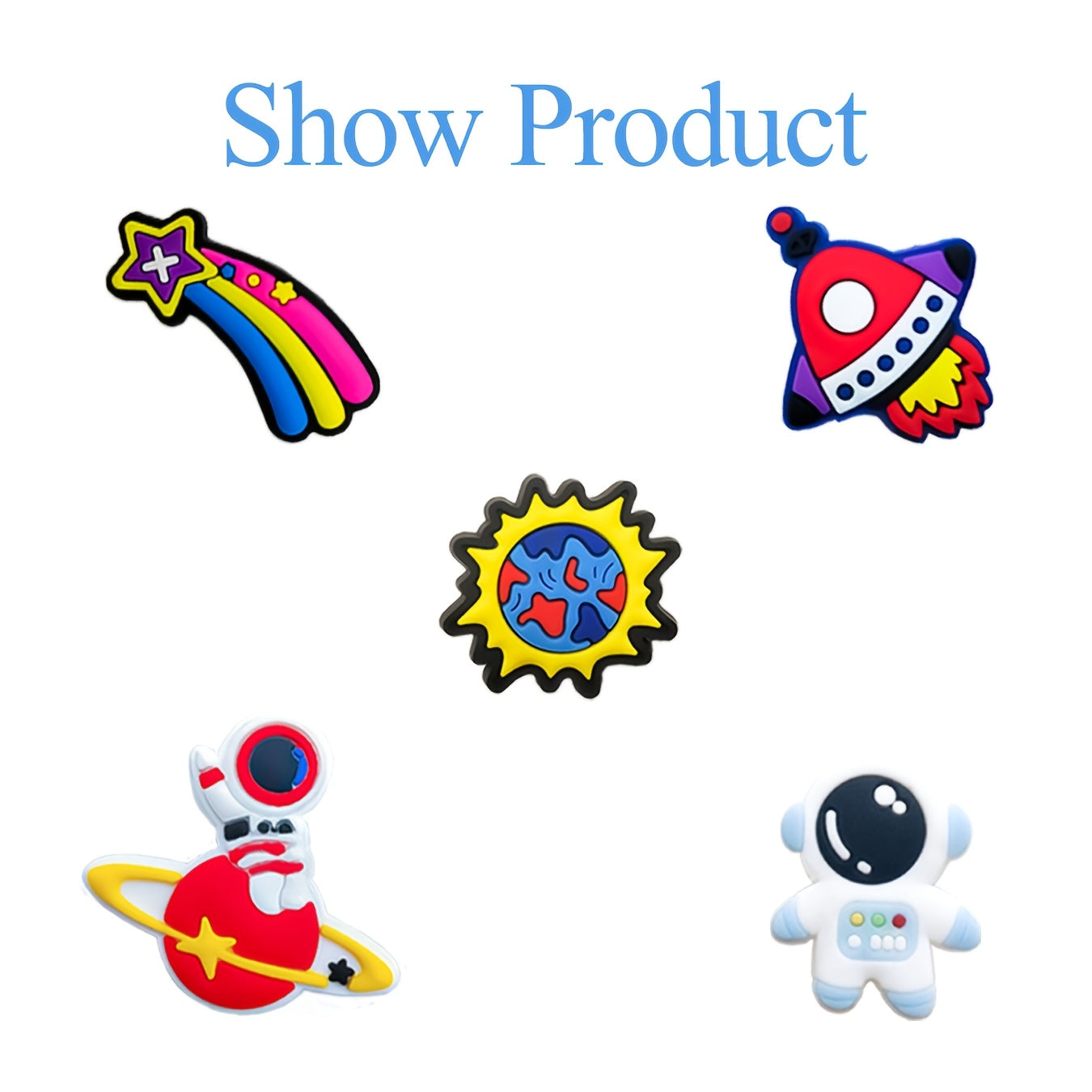 25Pcs Kids PVC Spacecraft Shoe Charms for DIY Slippers and Gifts