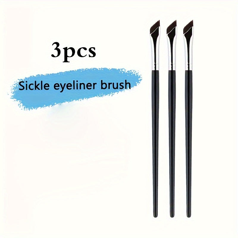 Women Fine Angled Eyeliner Eyebrow Brush Nylon Bristles Precise Makeup