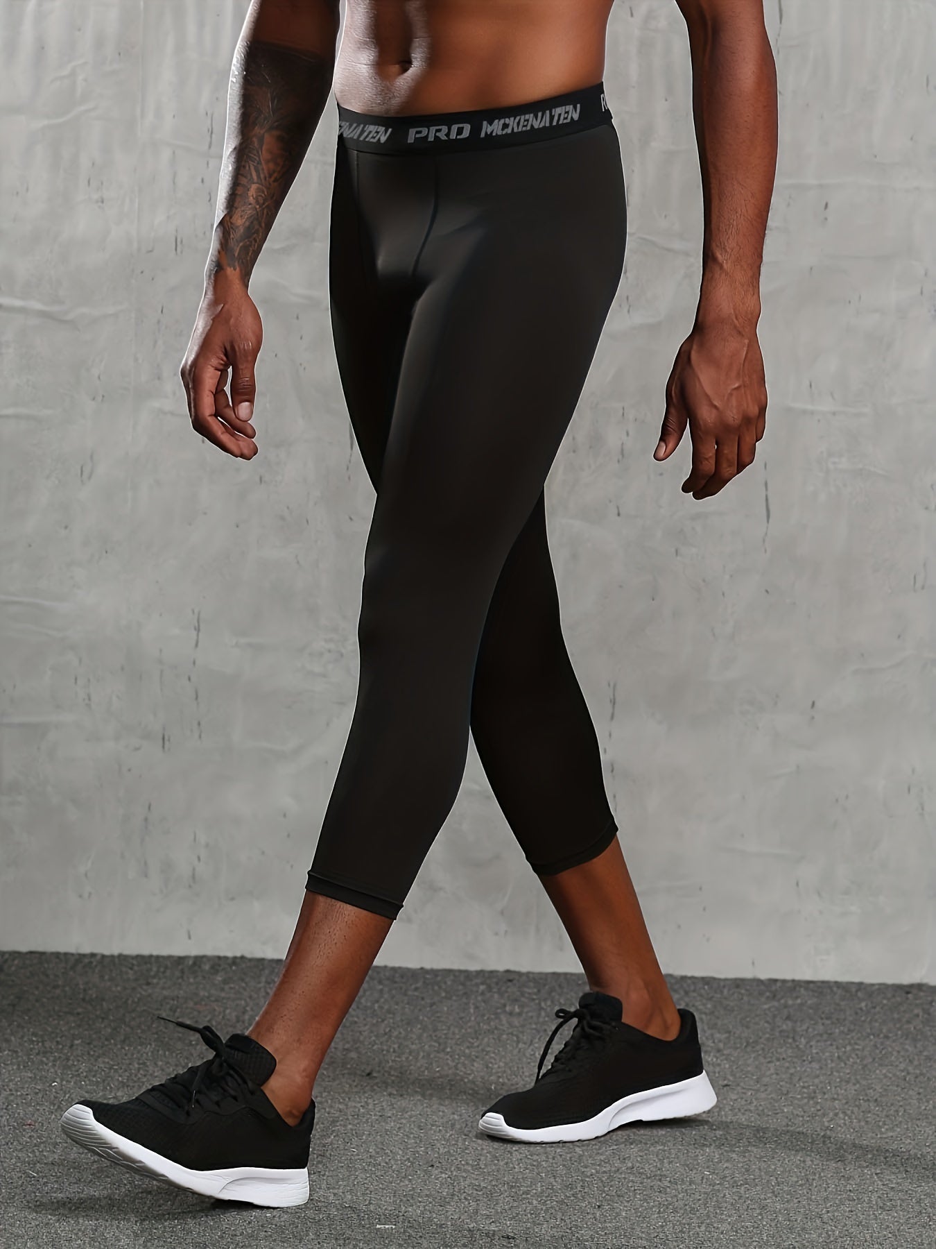 4-Piece Black Compression Leggings Set for Gym Workout Running and Training