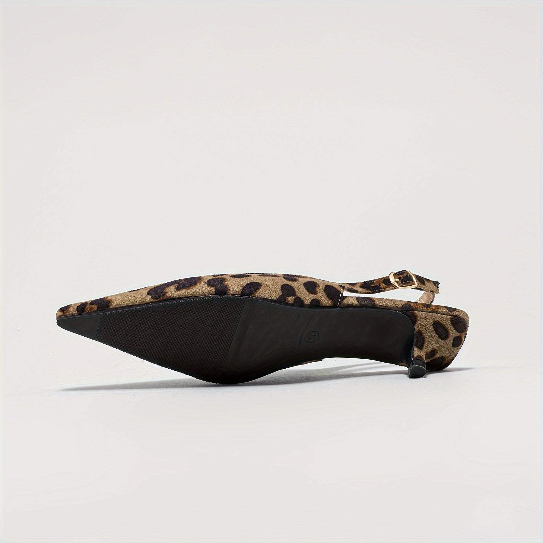 Women's Leopard Print Pointed Toe Mules with Low Chunky Heel for Summer