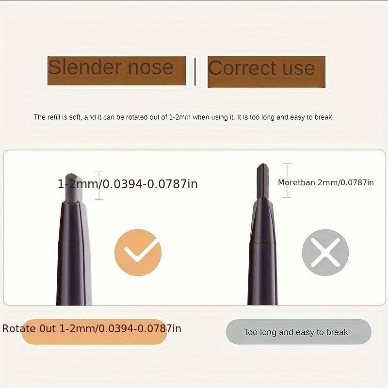 Women Waterproof Double-Ended Eyebrow Pencil Long-Lasting Smudge Proof