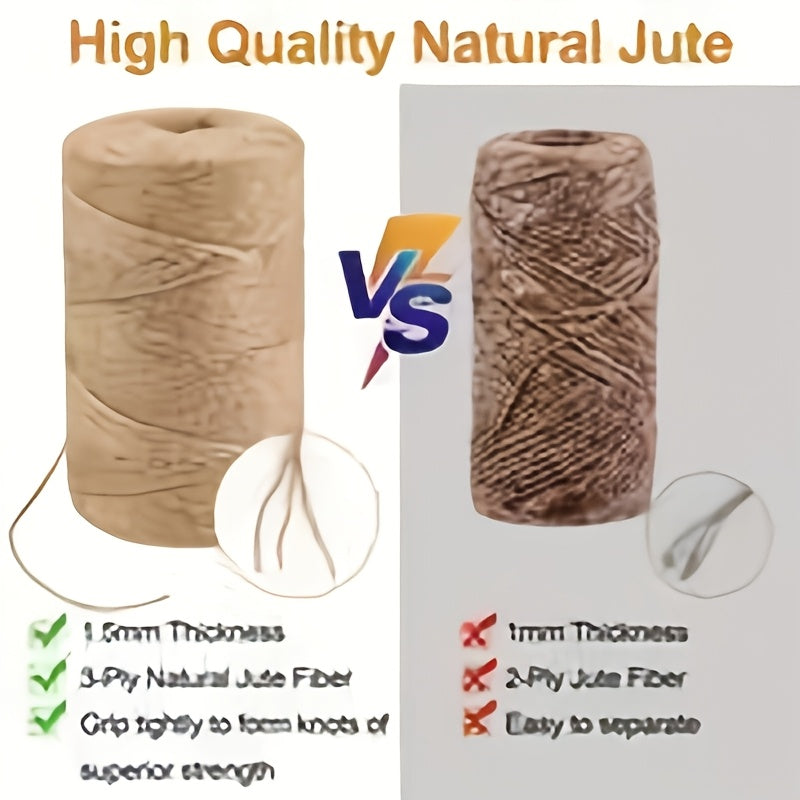 100 Meter Natural Jute Twine for Gardening Crafts and Gift Wrapping