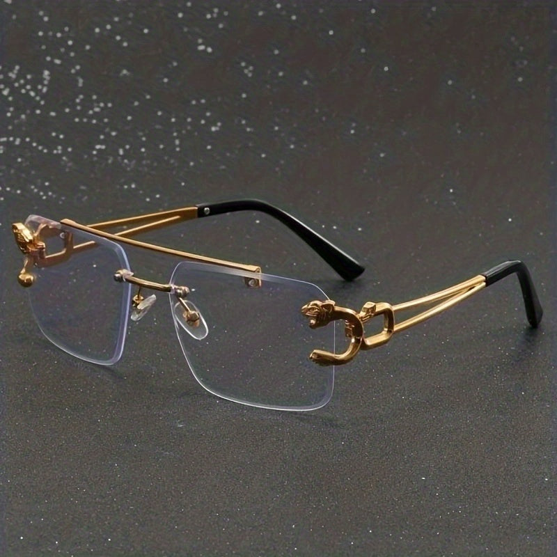 Erkaklar uchun kvadrat ramkasiz moda ko‘zoynaklar yengil optik ko‘zoynaklar