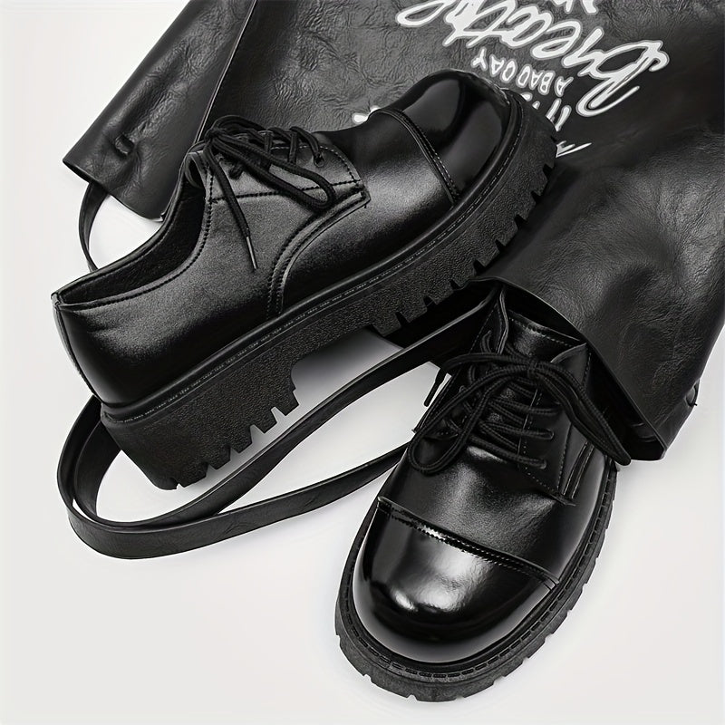 Men's Black Casual Street Style Oxfords Low Top Lace-Up Shoes