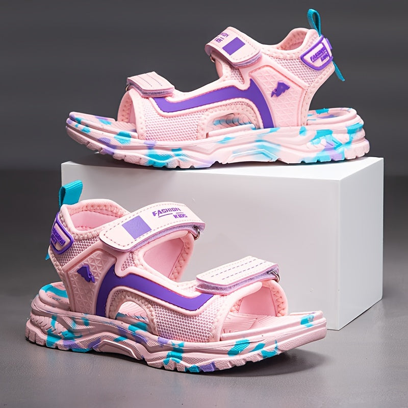 Kids' Open-Toe Camouflage Sandals with Hook and Loop Fastener for Boys Summer Outdoor Activities