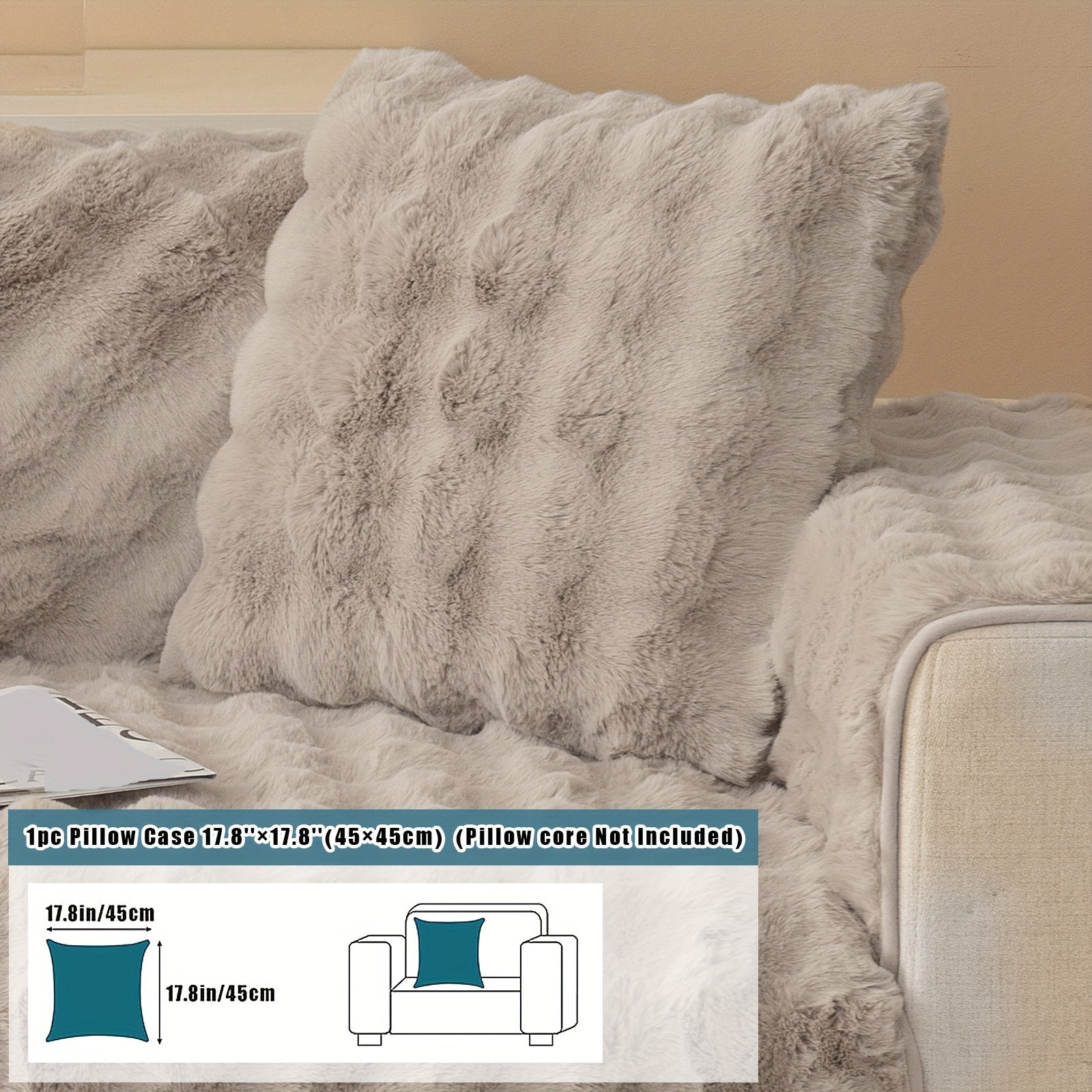 Имитация кролика плюшевая подушка-диван для домашних животных, дружелюбная к собакам с нескользящим чехлом для защиты мебели и декора в спальне, офисе или гостиной.