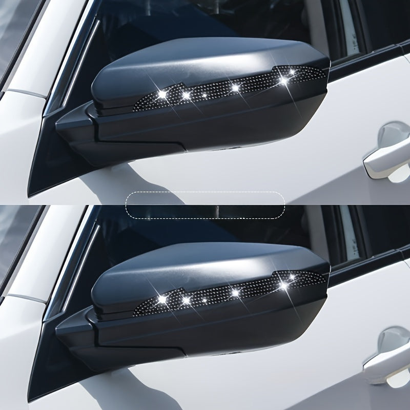 2pcs Car Door Edge Guards Rhinestone Plastic Anti-Scratch Collision Protectors