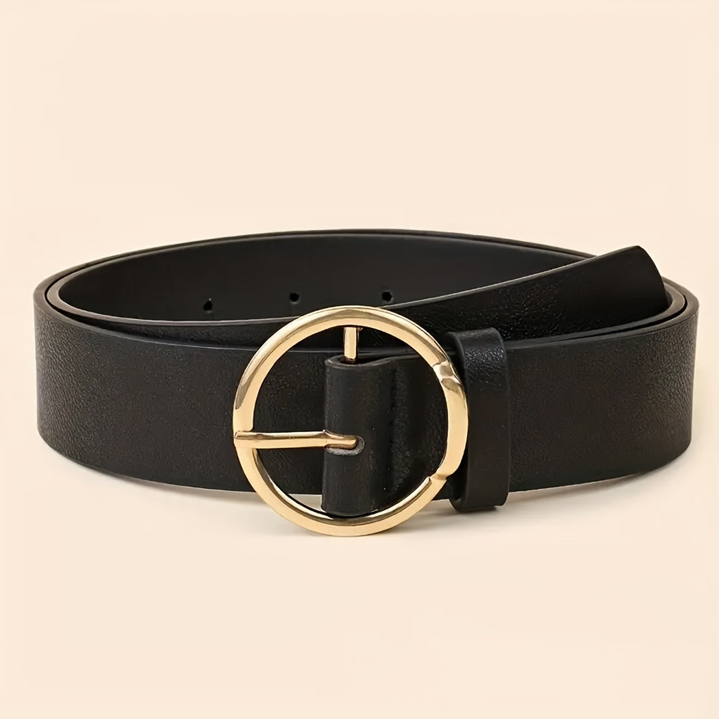 Набор из трех женских ремней из искусственной кожи с металлической пряжкой для повседневной и ежедневной носки