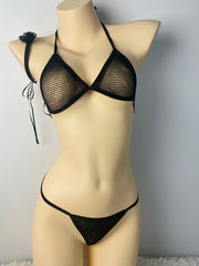 Sexy Lace Mesh Lingerie Set for Women, European and American Style, Tight Fit