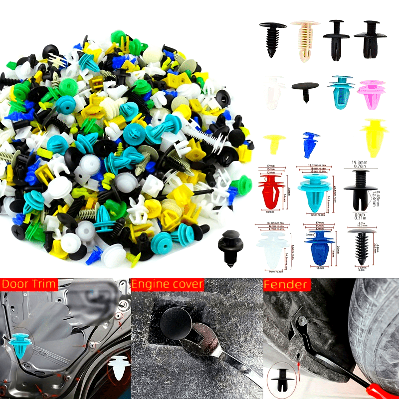 500pcs Universal Auto Fasteners Car Fender Push Retainer Pins Bumper Door Panel