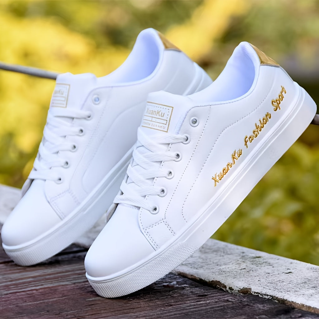 Men's Low Top Letter Print Skateboarding Sneakers for Casual Sports and Daily Wear