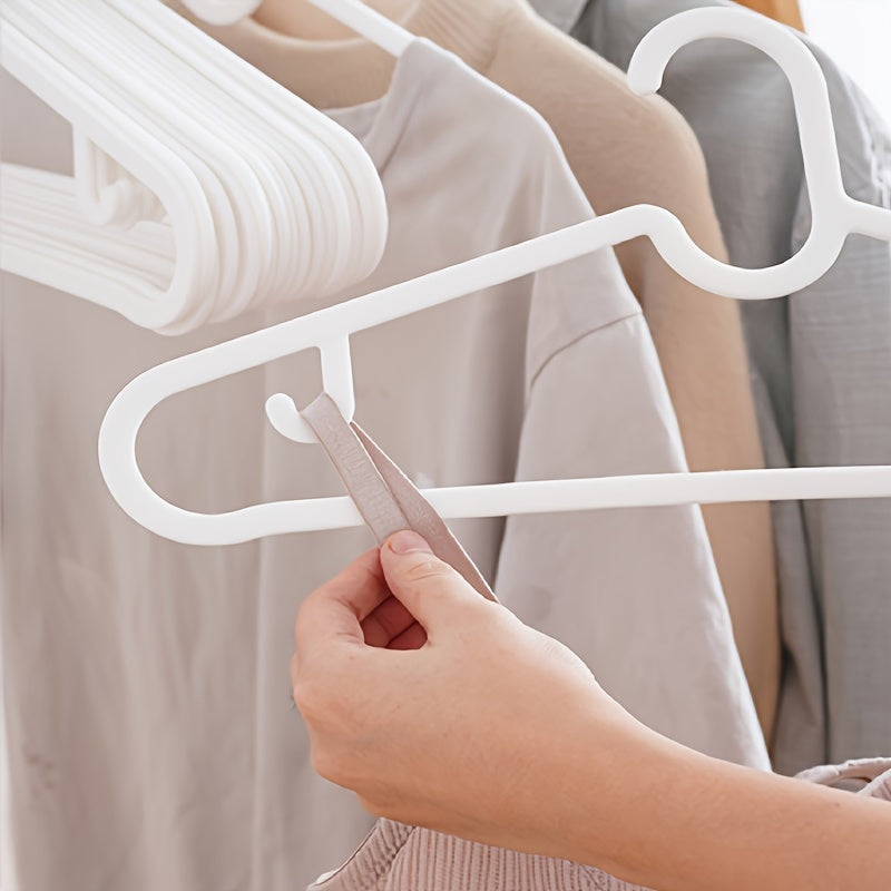 Juego de 5 o 10 perchas de plástico para ropa, antideslizantes, delgadas, para secar abrigos