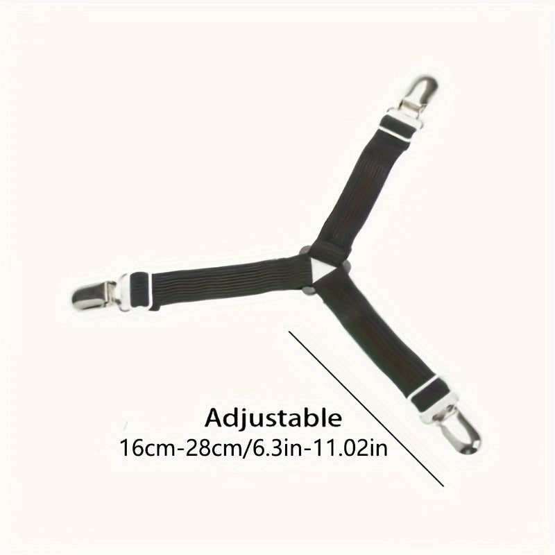 Set of 4 Bed Sheet Clips Adjustable Mattress Sheet Holders Bed Cover Secure Clips