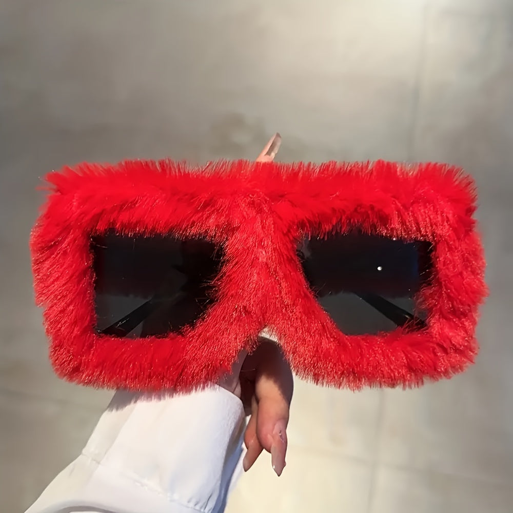 Unisex Fuzzy Plastic Glasses Oversized Gradient Fashion Accessories for Beach Parties and Clubs