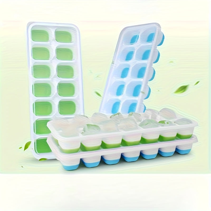 Silicone Ice Cube Tray with Lid BPA-Free Spill-Proof Reusable for Cocktails
