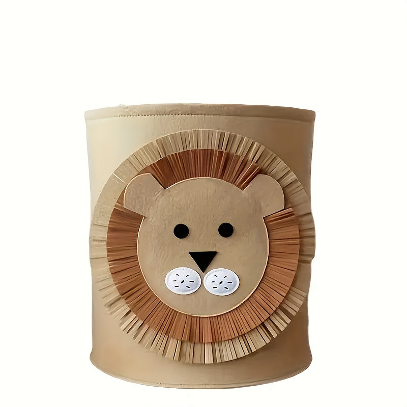 Cartoon Animal Fabric Storage Basket for Toys Clothes Shoes Folding Organizer