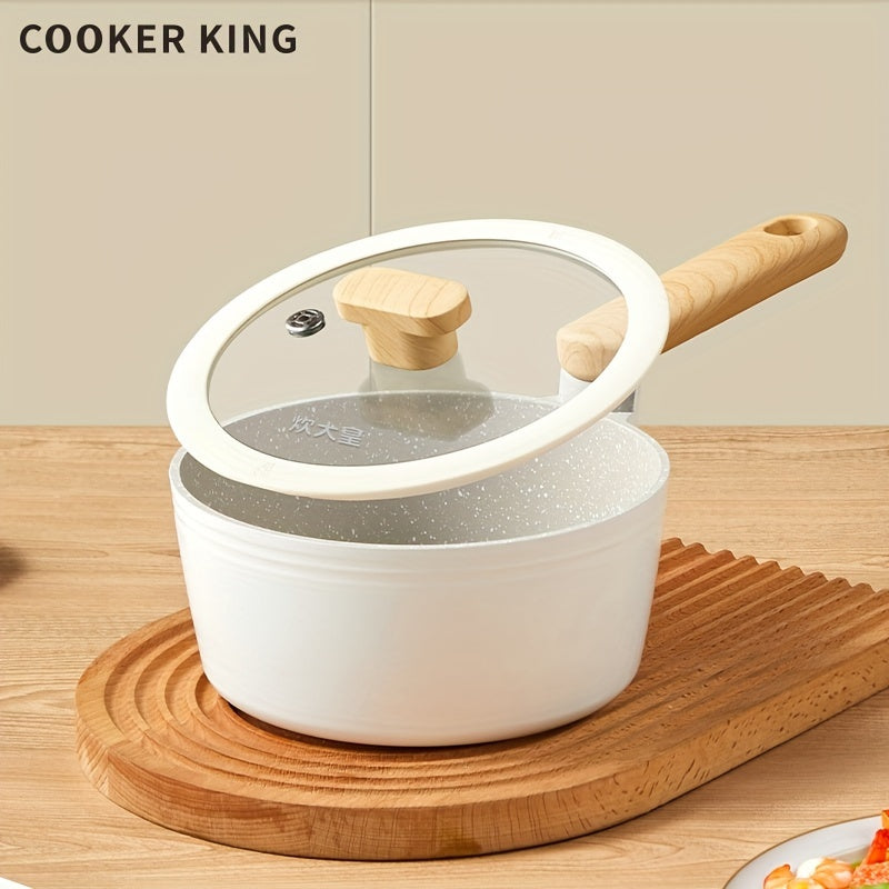 Nonstick Saucepan 18cm with Glass Lid Induction Ready Aluminum Alloy