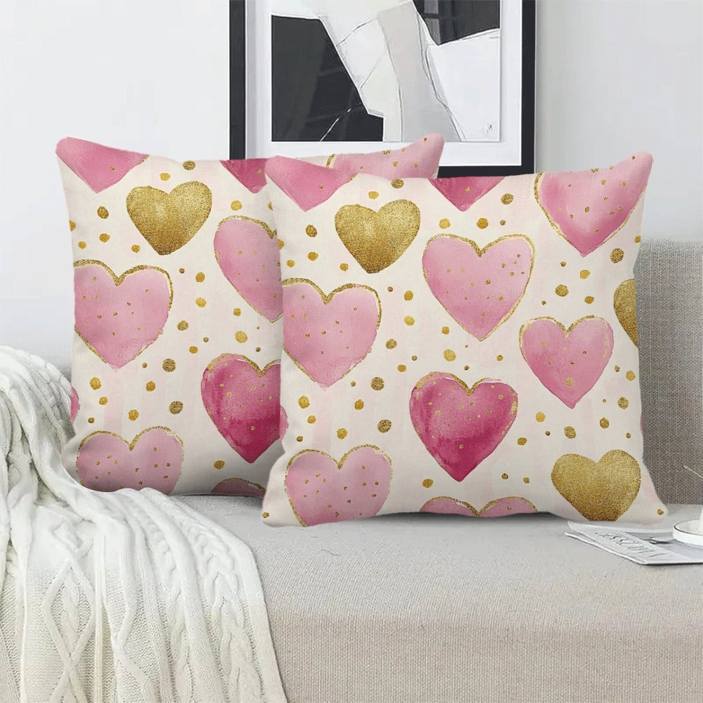 Set of 2 Flannel Pillowcases 45.72x45.72 cm Machine Washable Zipper Closure for All Seasons