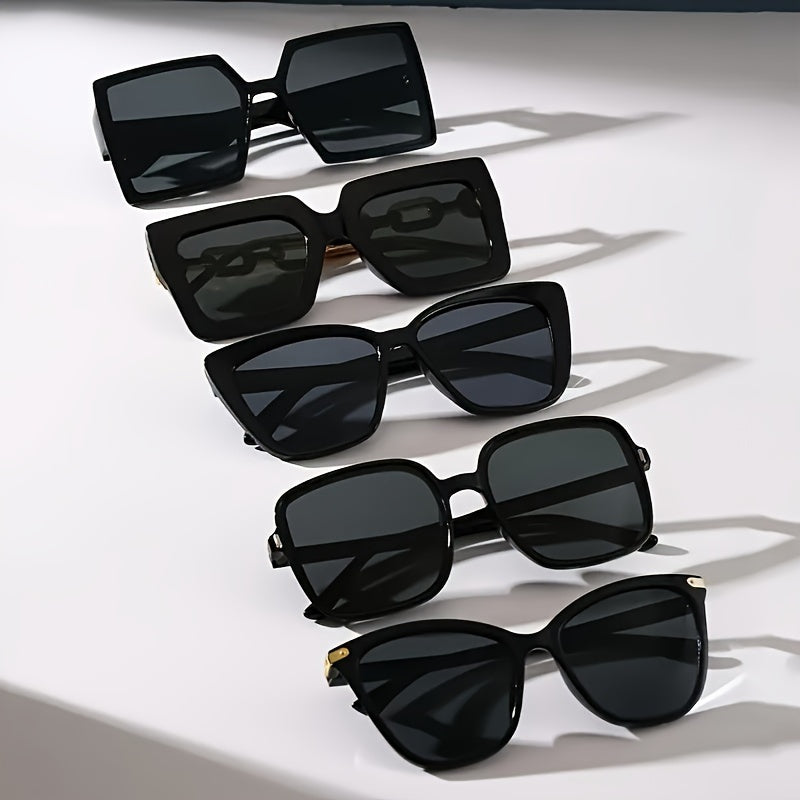 Set of 5 Y2K Cat Eye Glasses for Women Black Polycarbonate Decorative Eyewear