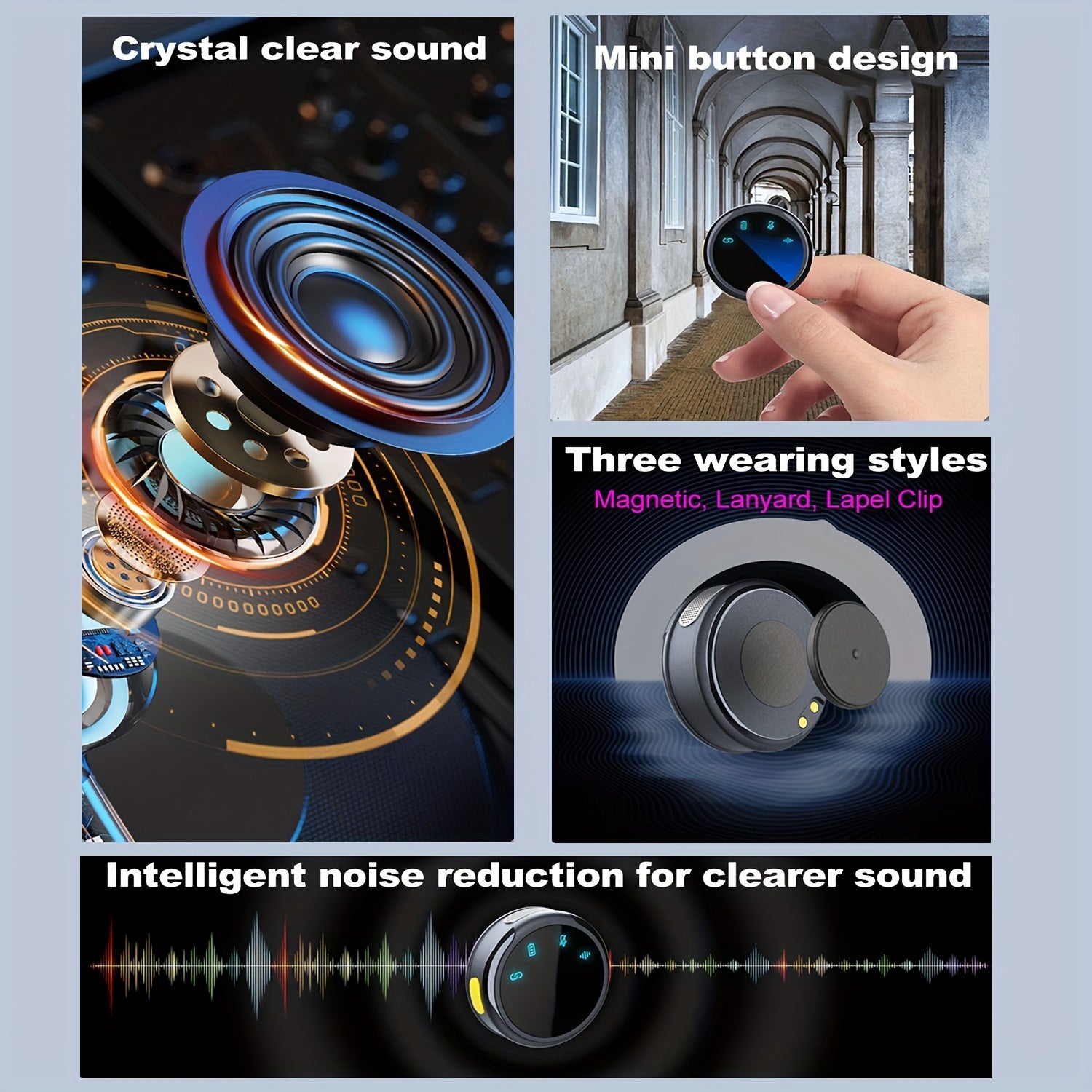 2 беспроводных петличных микрофона с зарядным кейсом для смартфонов, идеально подходящих для видеозаписи, ведения блогов и интервью.