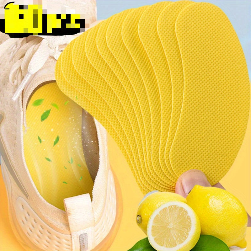 Unisex Foot Deodorant Stickers Lemon Odor Absorbing Insole Pads 10-50pcs