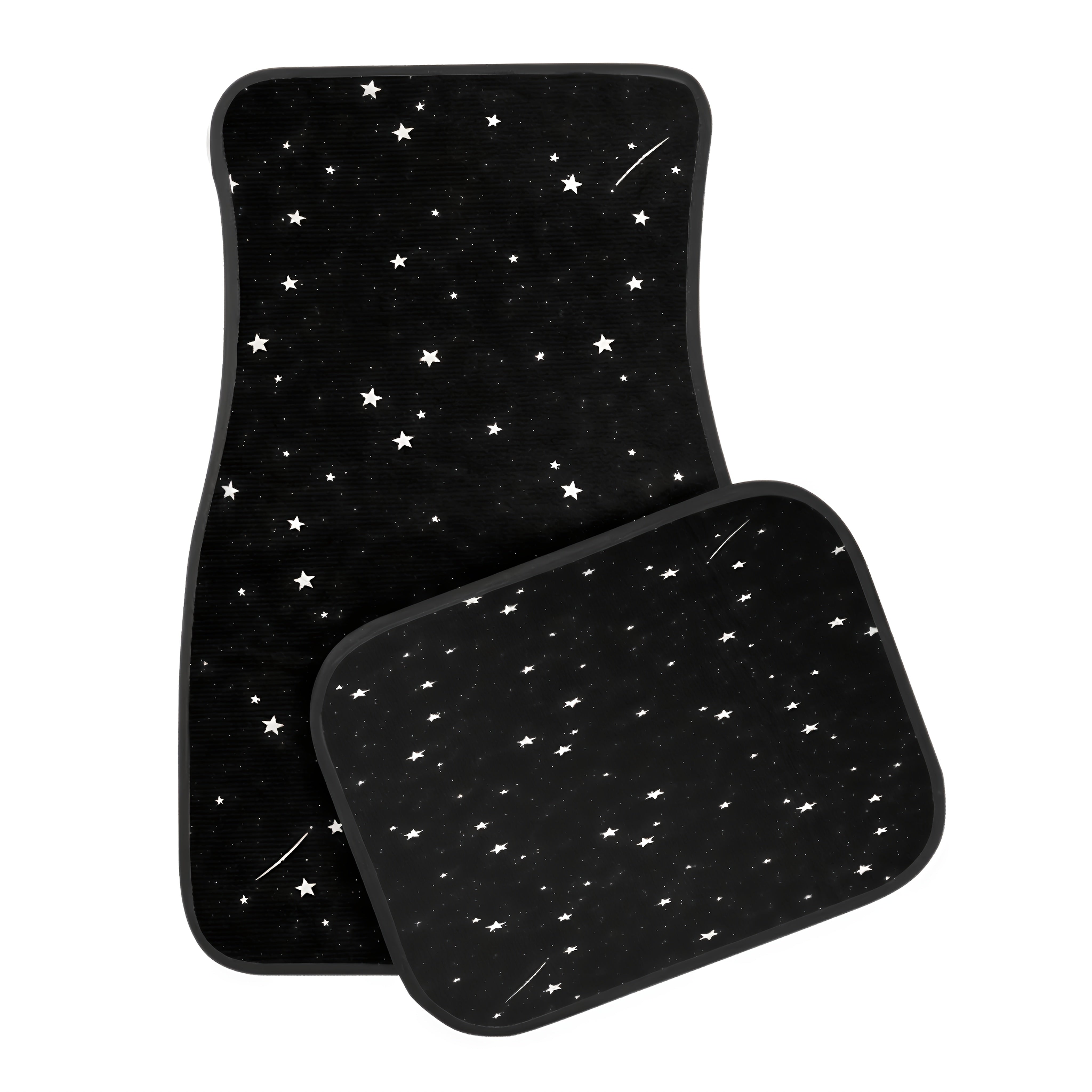 Black Night Starry Pattern Car Floor Mats Set Non-Slip Absorbent for Sedan SUV