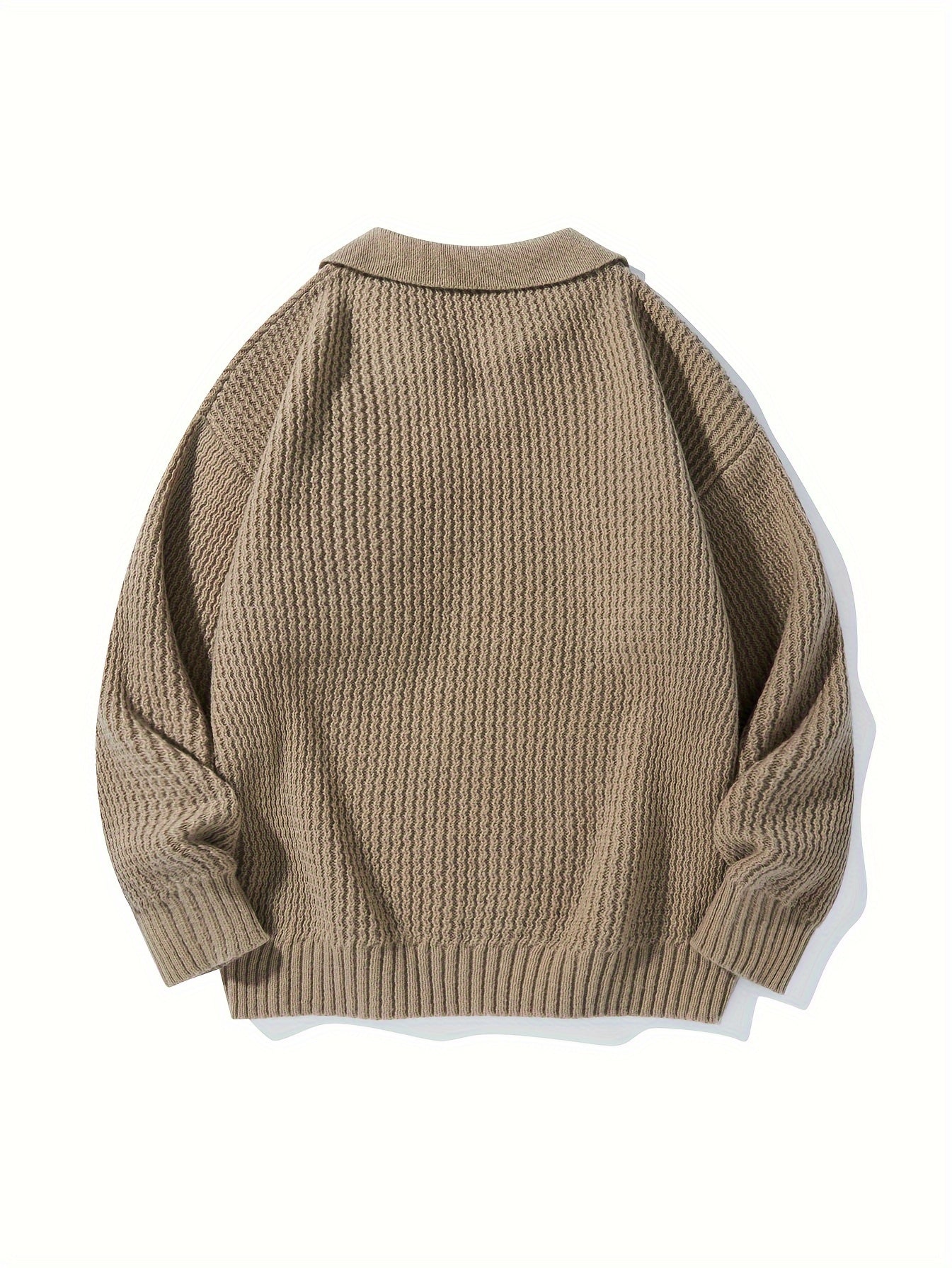 Knit Sweater Casual Drop Shoulder Solid Color Pullover for Fall Winter Couples