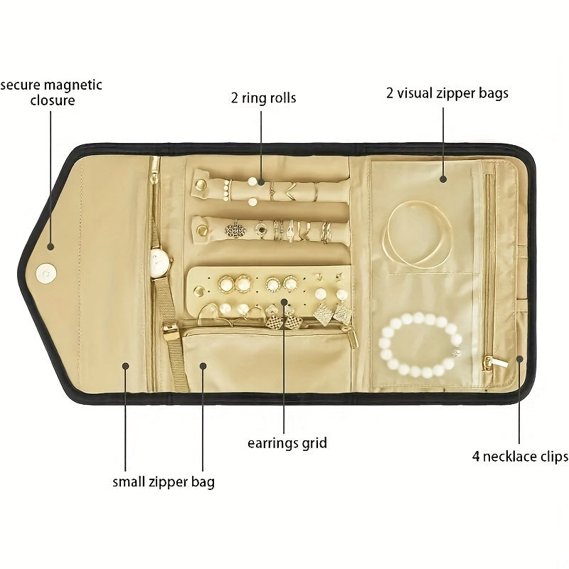 Водонепроницаемый дорожный органайзер для хранения украшений, складной портативный органайзер