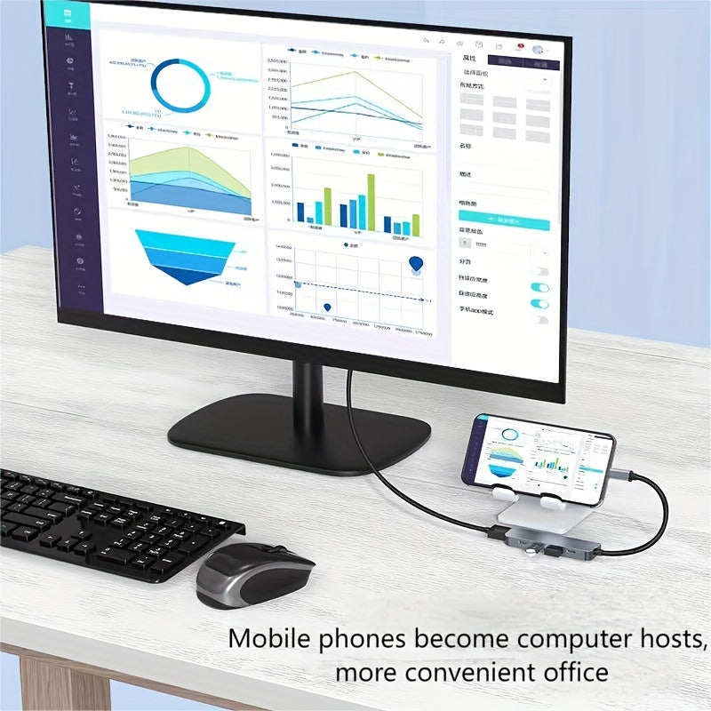 USB C Hub 5-in-1 with 4K HDMI, 100W Power Delivery, High-Speed USB for MacBook Samsung HP