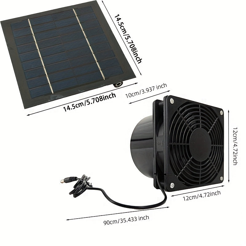 Solar Powered Exhaust Fan Kit with App Control for Pet House and Greenhouse