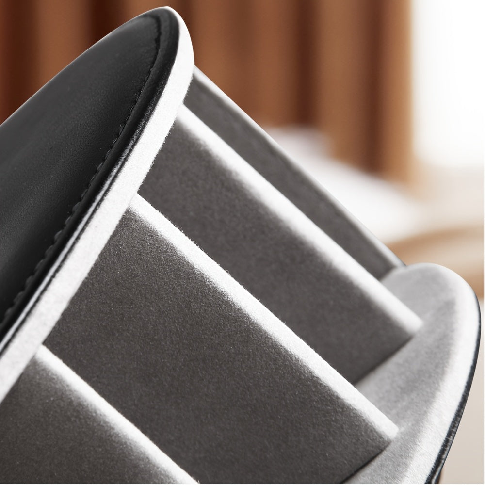 Organizador de control remoto con caja de almacenamiento de 5 compartimentos de cuero PU para hogar, cocina, baño y dormitorio