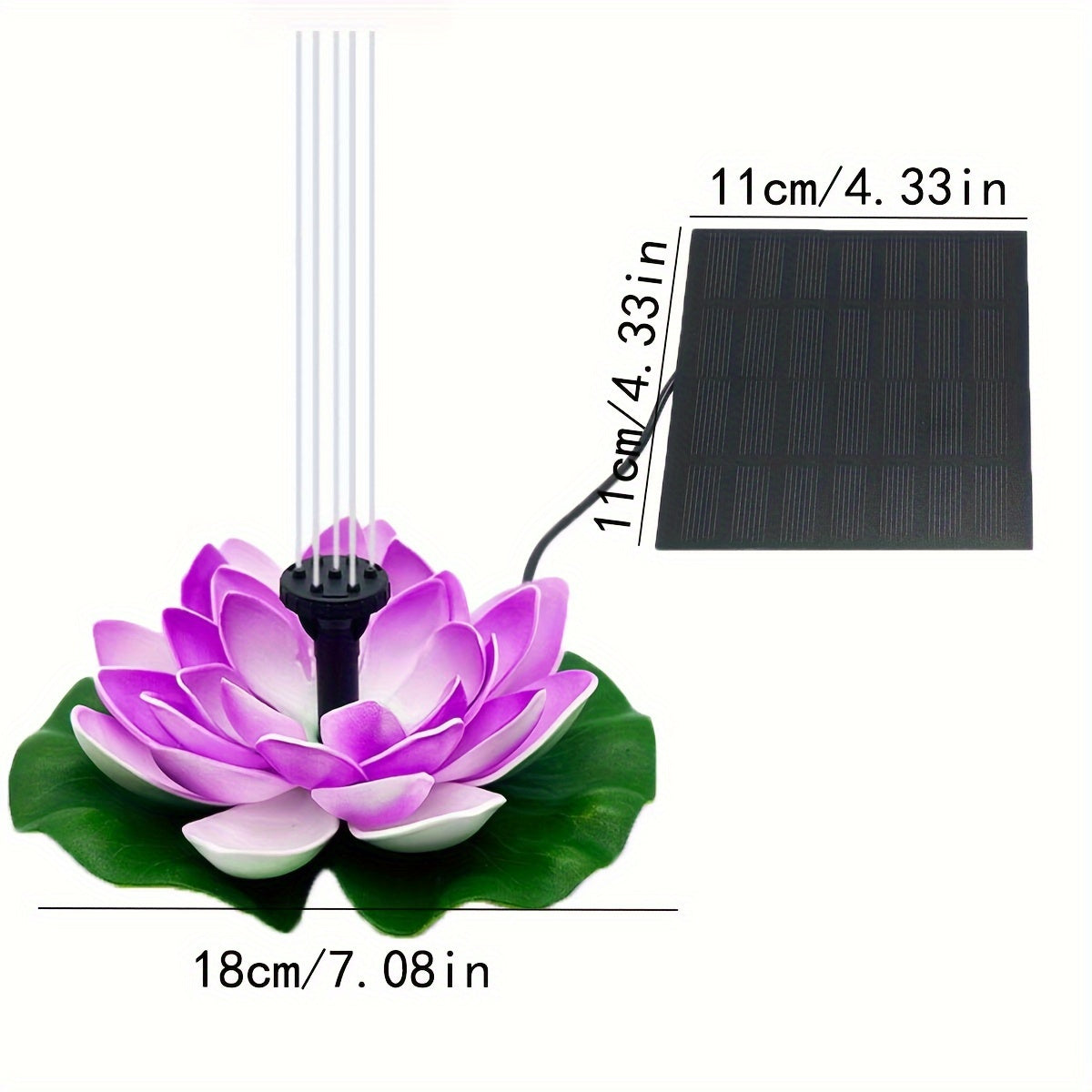 2.5W Solar Fountain Pump Floating Lotus Design for Ponds and Bird Baths