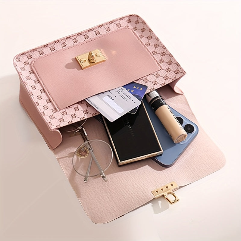 Girls PU Crossbody Bag with Cartoon Print and Buckle Closure for Going Out and Parties