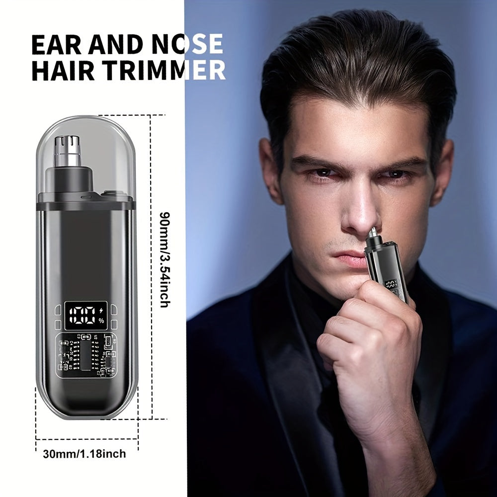 Men's USB Rechargeable Nose and Ear Hair Trimmer Compact Electric Personal Care