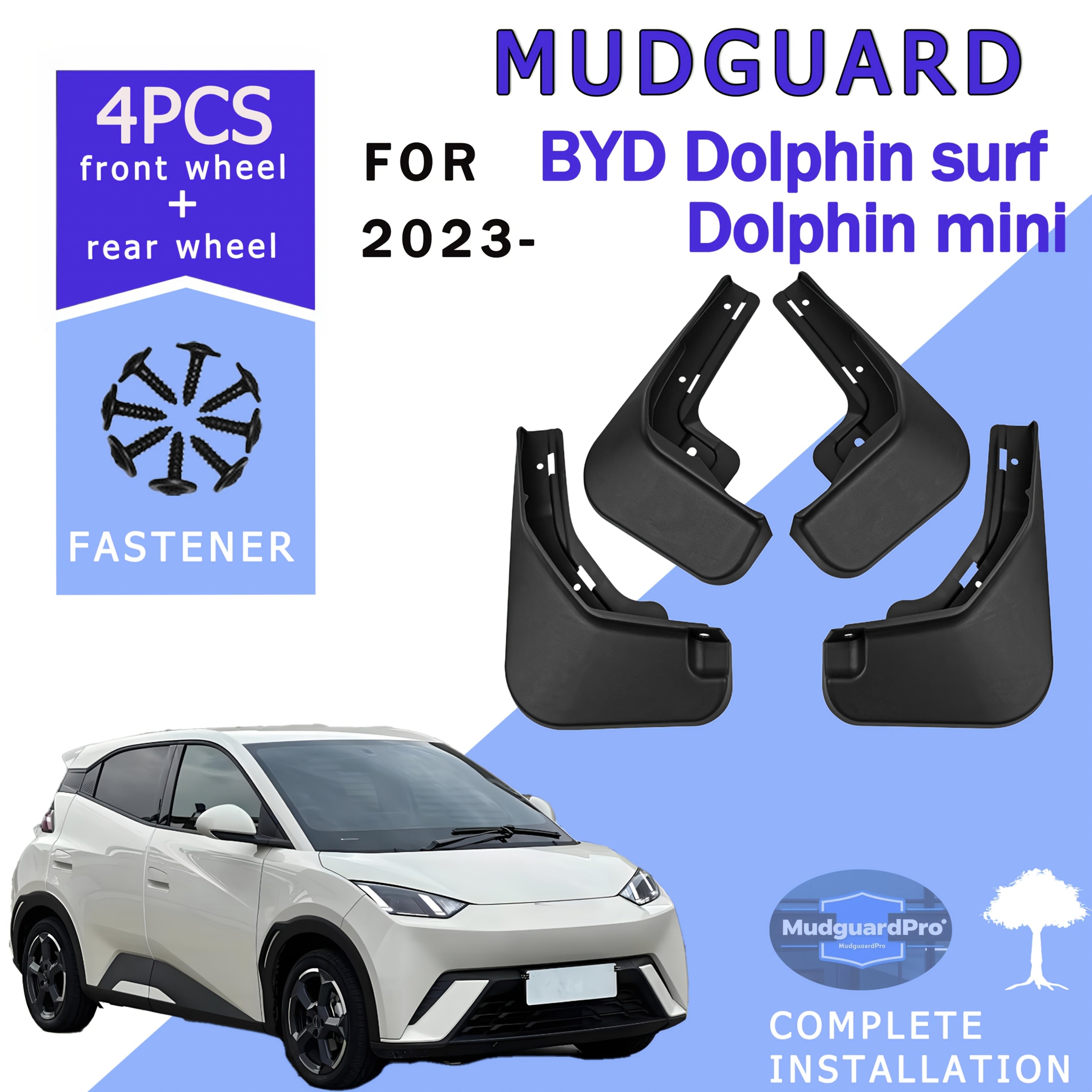 Juego de 4 protectores de barro para coche, de goma, conjunto de protección contra salpicaduras y arena