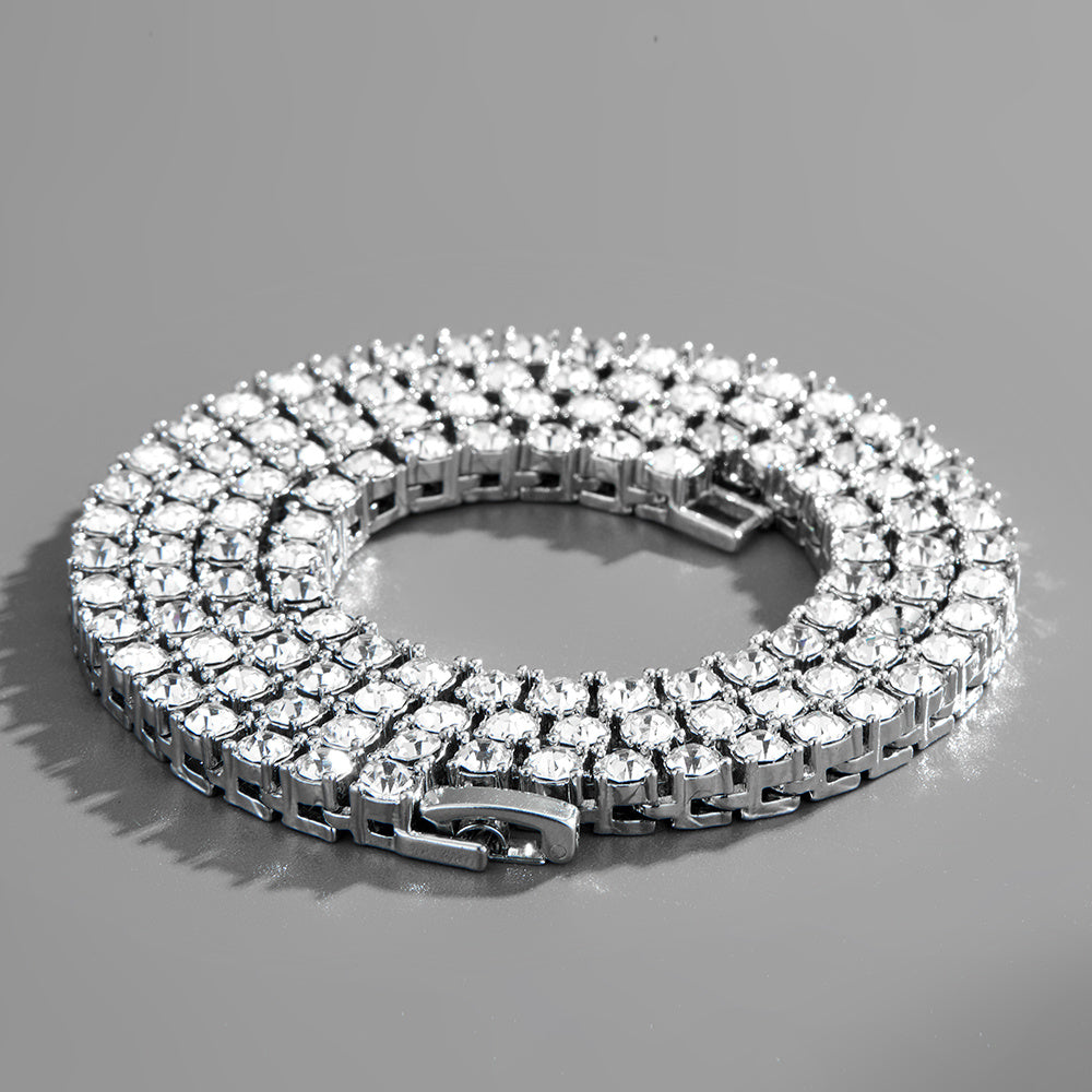 Hip Hop Tennis Chain for Men Gold Silver Durable Jewelry Accessory