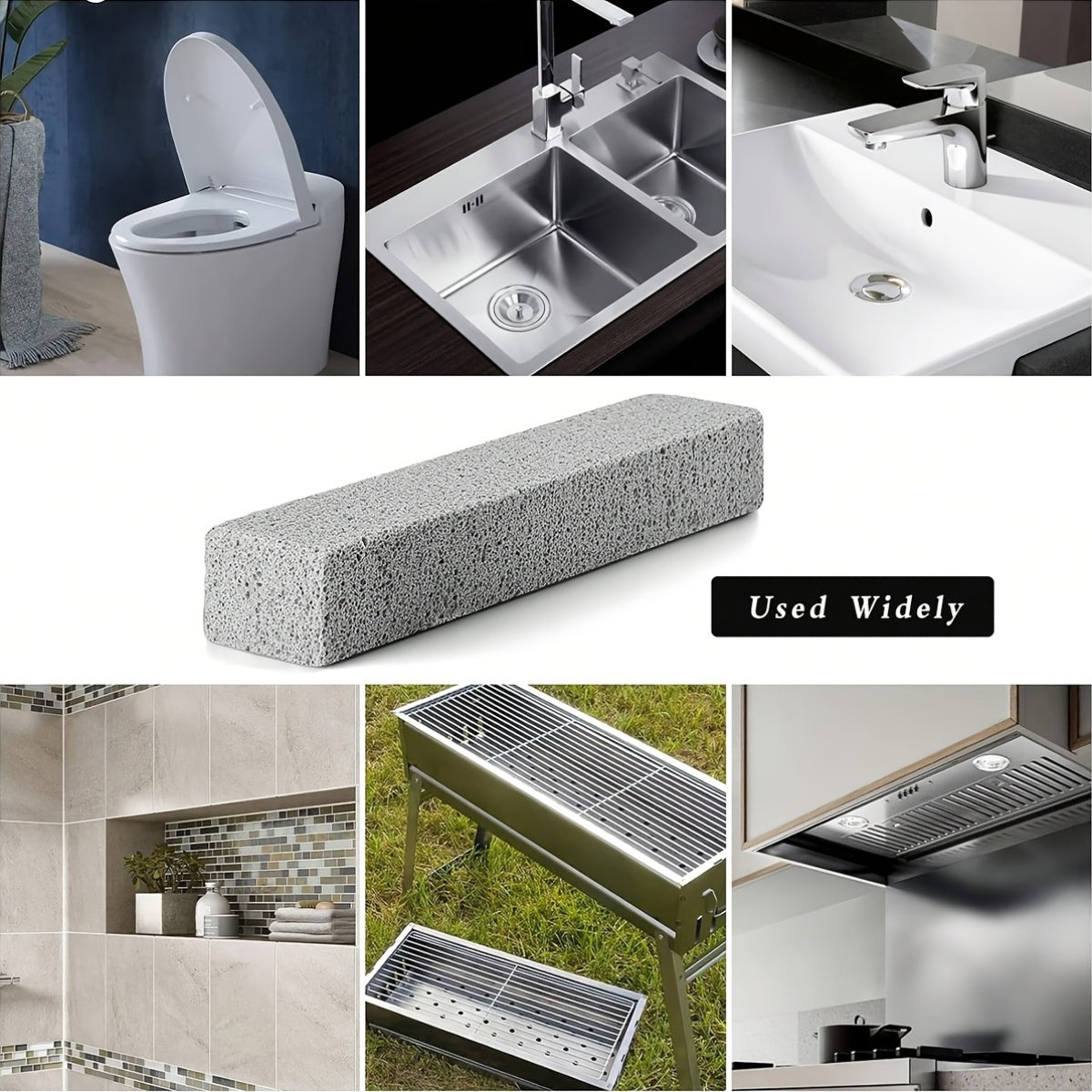 Set of 3 Pumice Toilet Brush Sticks for Bathroom Kitchen Cleaning