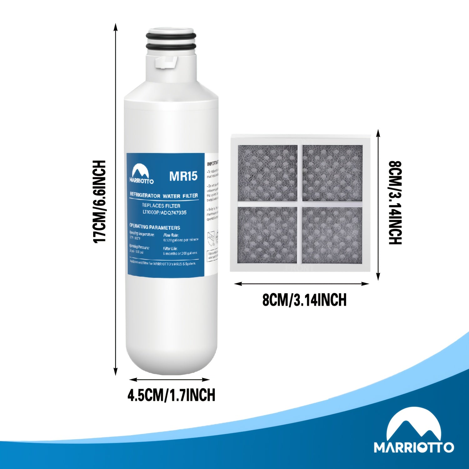 3-Pack Refrigerator Water and Air Filter Replacement for Compatible Models