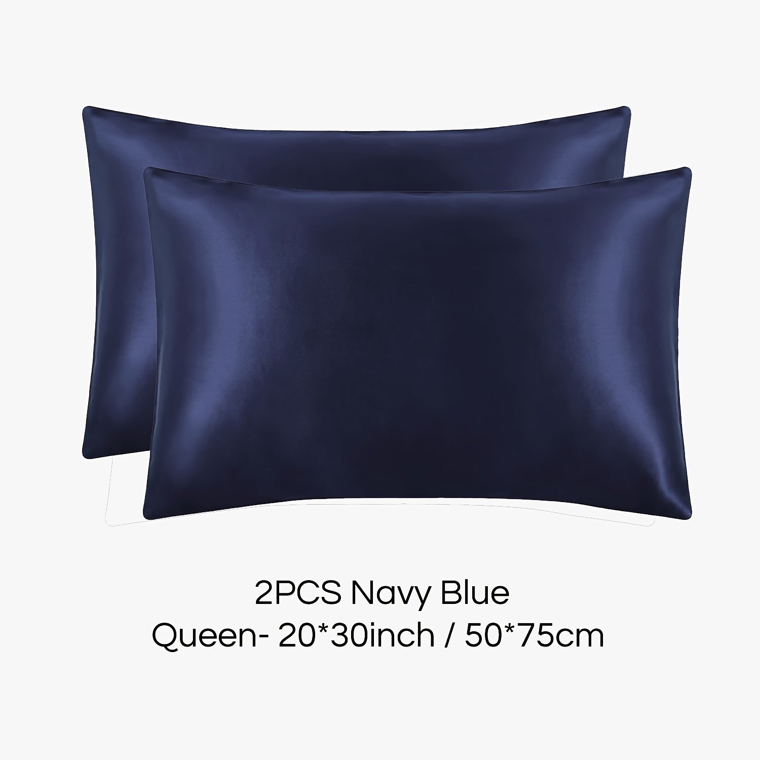 Set of 2 Mulberry Silk Pillowcases Hypoallergenic Satin Weave Solid Color Invisible Zipper Machine Washable Skin Hair Care