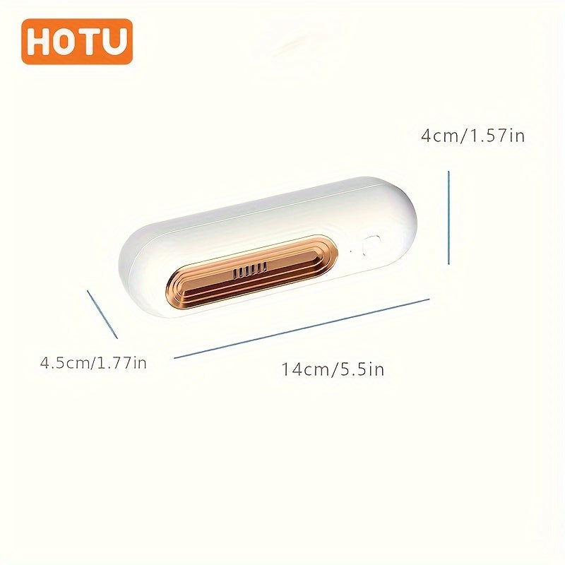 Rechargeable USB Air Purifier for Refrigerator Odor Removal White with Gold Accents