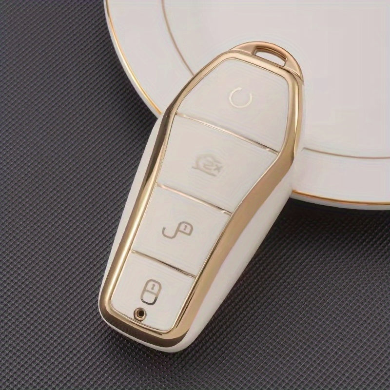 Car Key Fob Cover TPU 4-Button Protective Scratch-Resistant Durable for EV