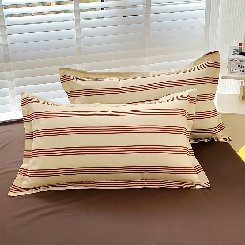 Fundas de almohada de algodón con aloe vera y cierre de sobre, patrón geométrico, lavables a máquina