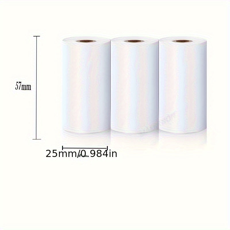 Self-Adhesive Mini Thermal Paper Rolls 57mm x 25mm for Portable Printers Labels and Stickers