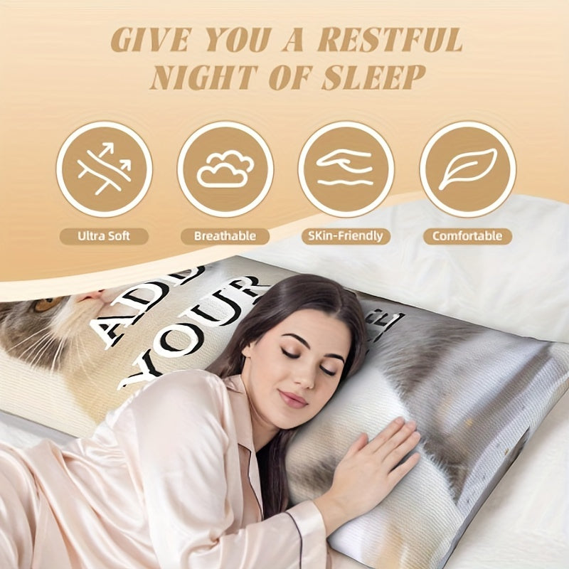 Индивидуальная наволочка для тела кота или собаки 50,8x137,2 см Мягкий плюш с двусторонней печатью