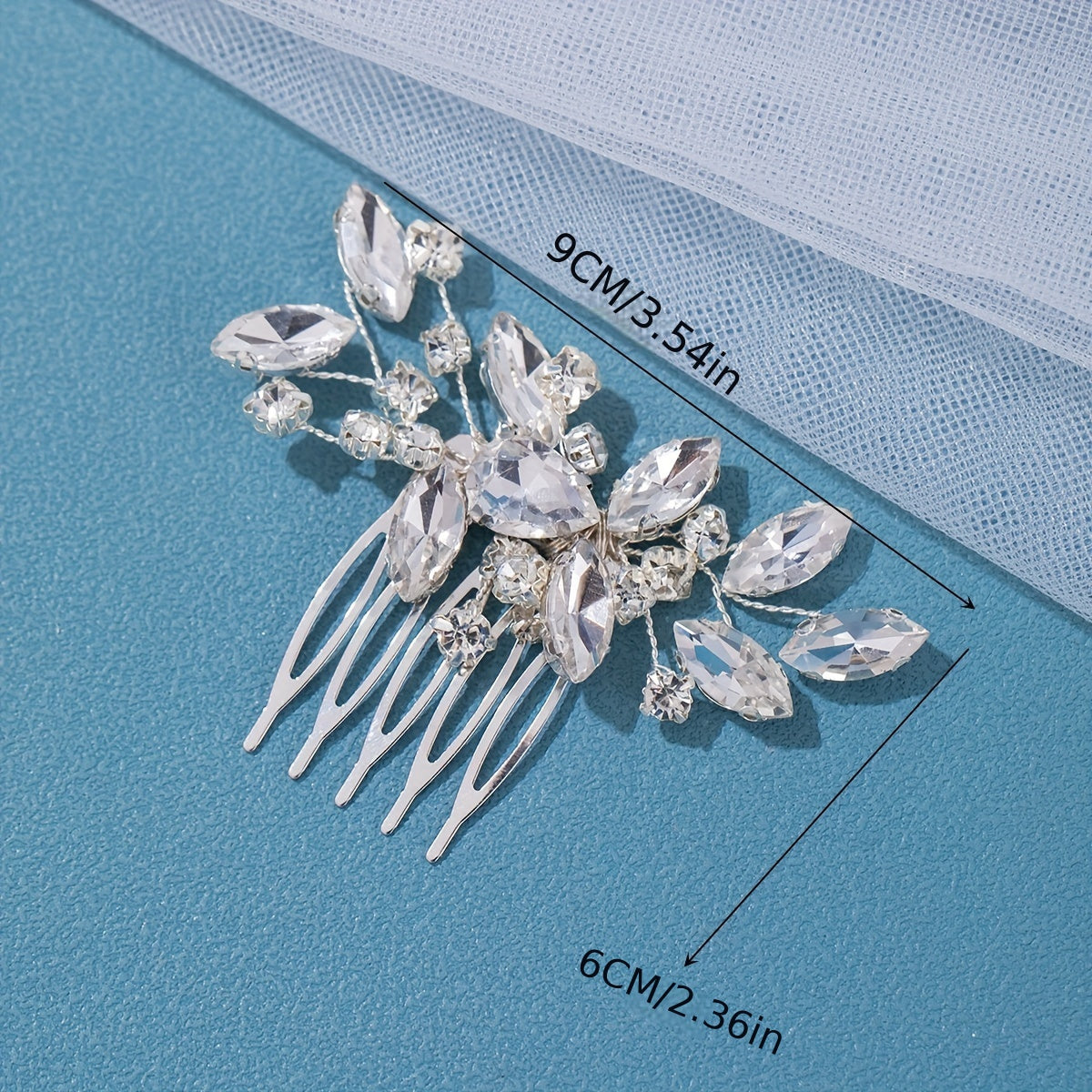 Handmade Rhinestone Hair Comb Bridal Headdress Wedding Jewelry Accessory